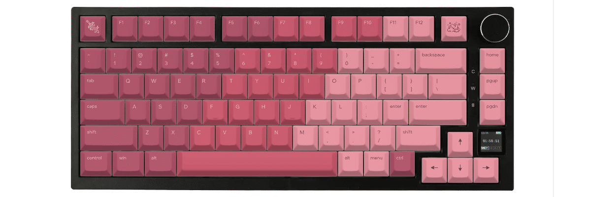 Berry Bloom Ajazz AK820 Pro custom keycaps