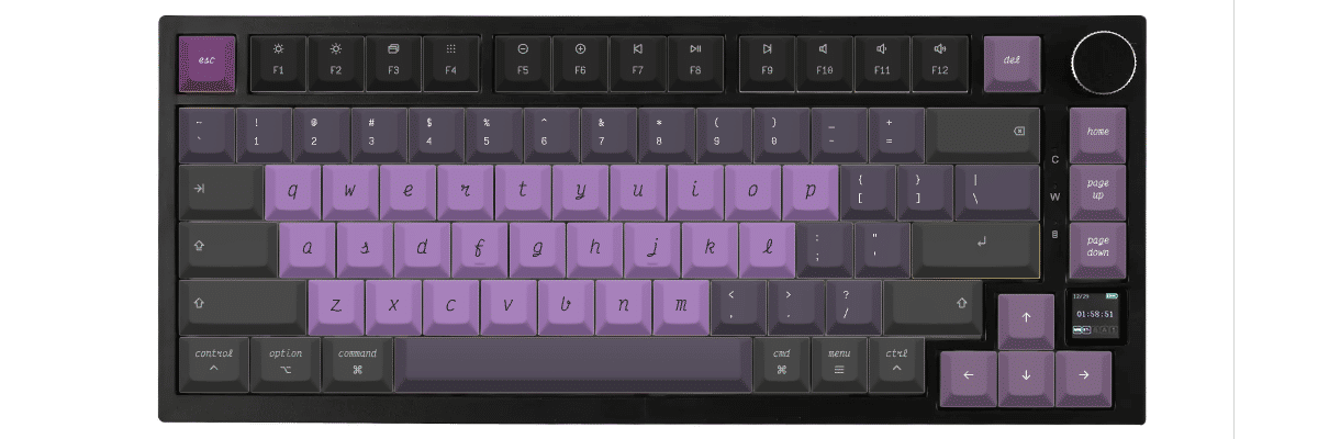 Victor Mono Nightshade Ajazz AK820 Pro custom keycaps