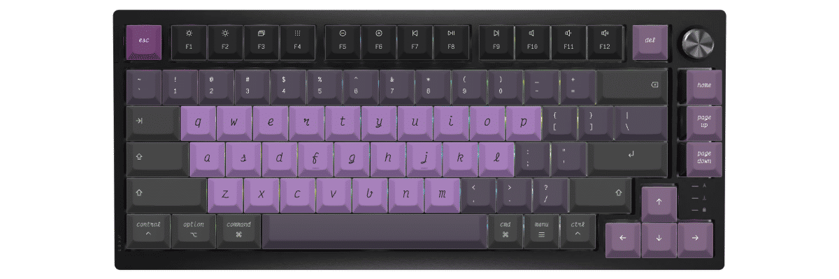 Victor Mono Nightshade Corsair K65 Plus custom keycaps