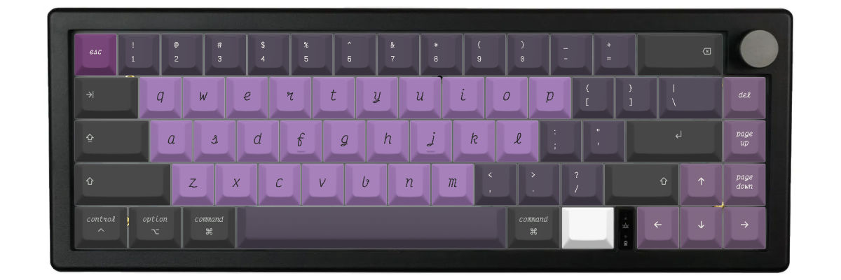 Victor Mono Nightshade GMK67 custom keycaps