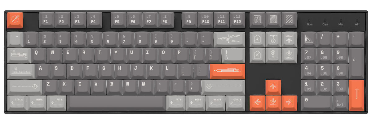 Architect Keychron K10 custom keycaps