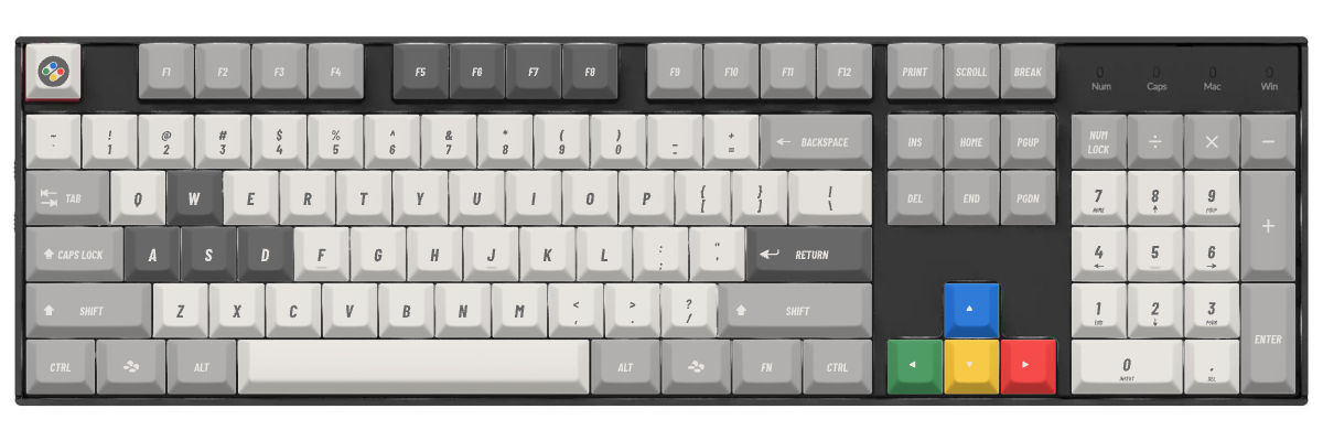 SNES (International) Keychron K10 custom keycaps