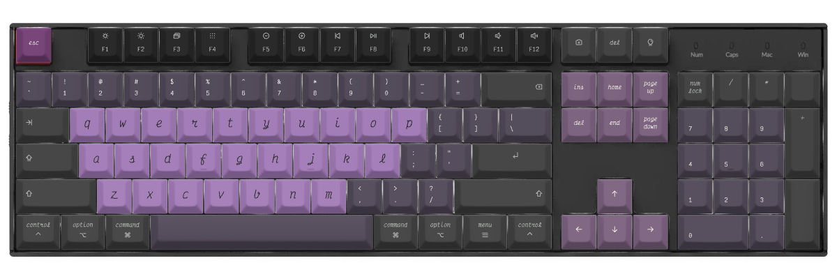 Victor Mono Nightshade Keychron K10 custom keycaps