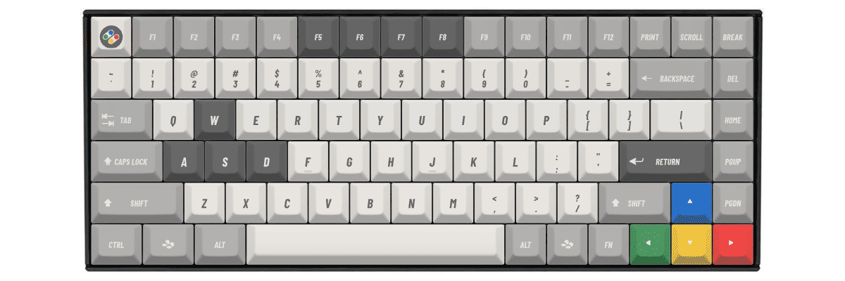 SNES (International) Keychron K2 custom keycaps