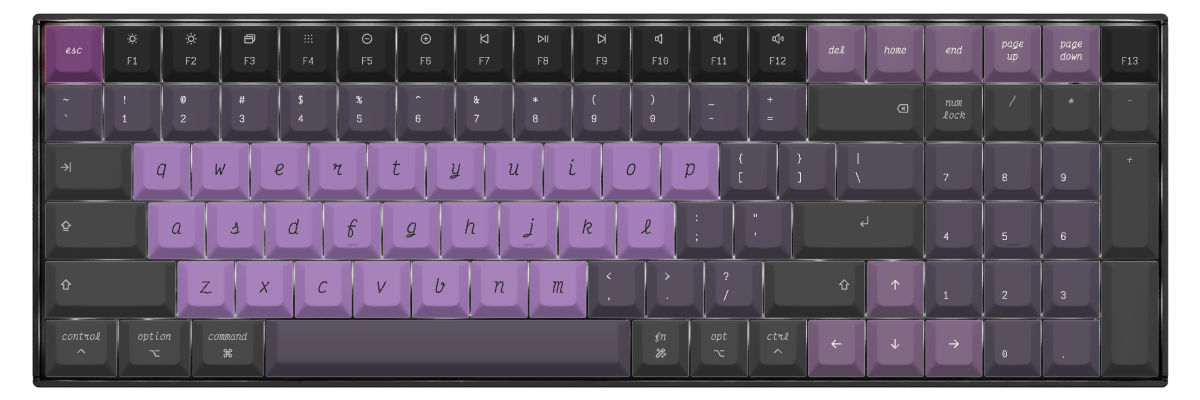 Victor Mono Nightshade Keychron K4 custom keycaps