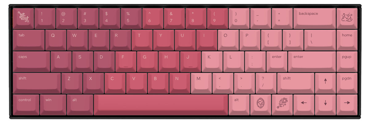 Berry Bloom Keychron K6 custom keycaps