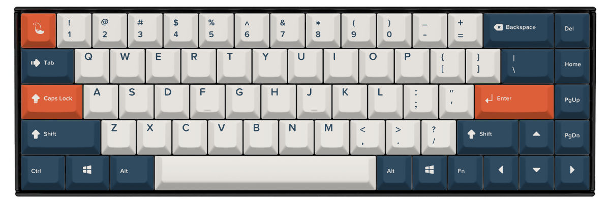 Bluefire Fox Tales Keychron K6 custom keycaps