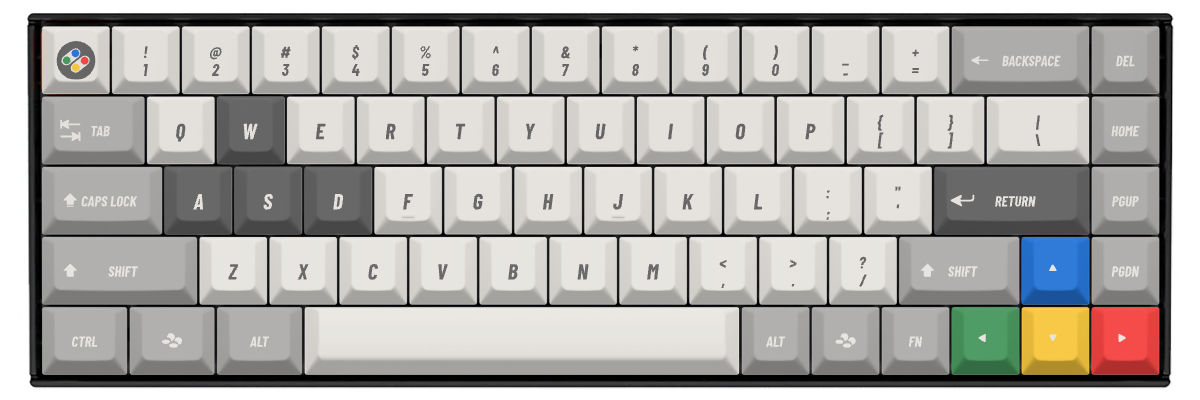 SNES (International) Keychron K6 custom keycaps