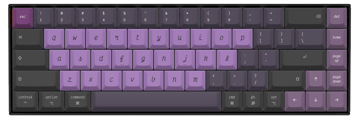 Victor Mono Nightshade Keychron K6 custom keycaps