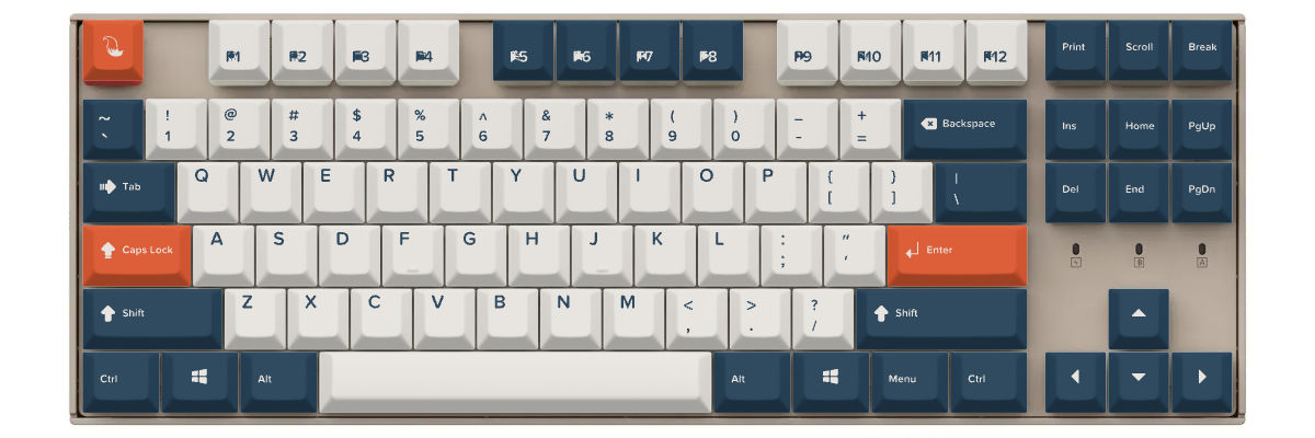 Bluefire Fox Tales Keychron K8 custom keycaps