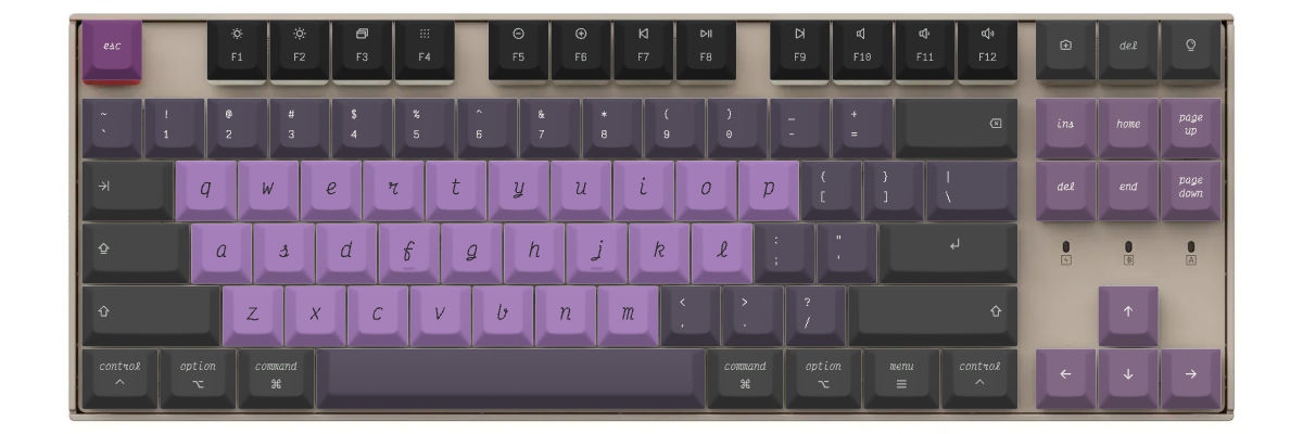 Victor Mono Nightshade Keychron K8 custom keycaps