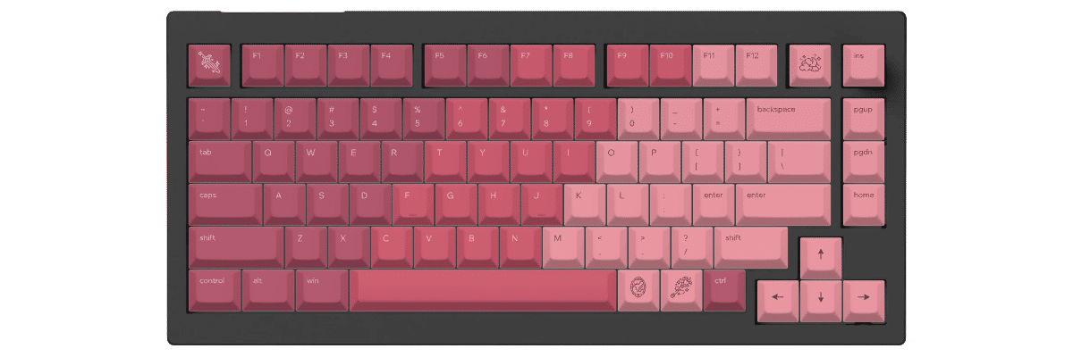 Berry Bloom Keychron V1 Max custom keycaps