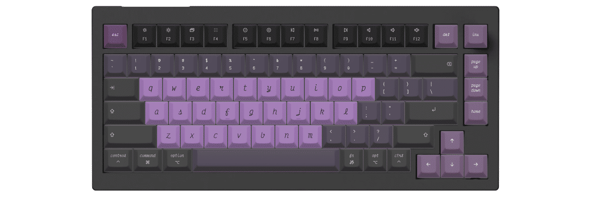 Victor Mono Nightshade Keychron V1 Max custom keycaps