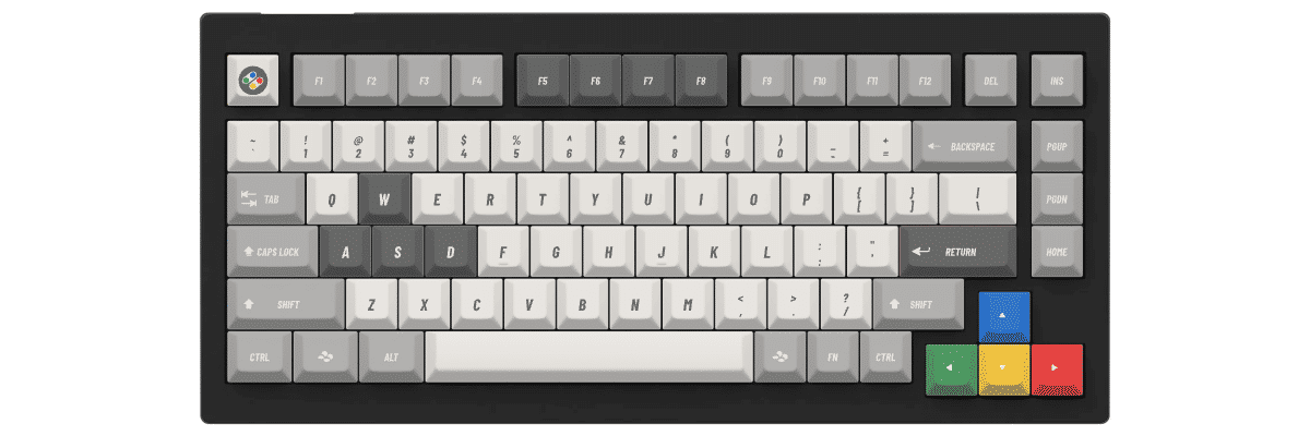 SNES (International) Keychron V1 custom keycaps