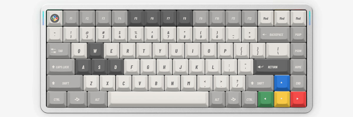 SNES (International) NuPhy Air75 V3 custom keycaps