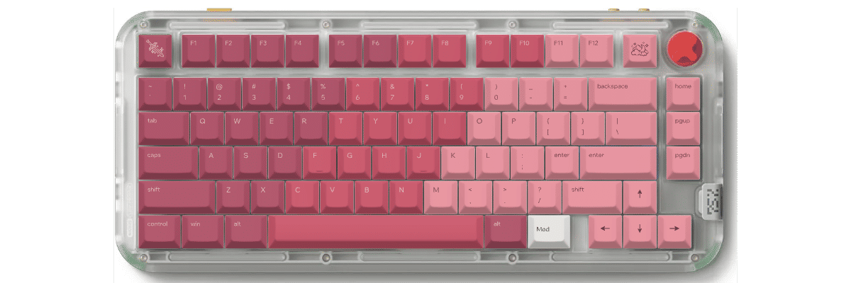 Berry Bloom Nuphy Kick75 custom keycaps