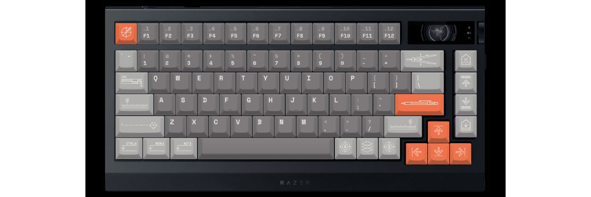 Architect Razer BlackWidow V4 75% custom keycaps