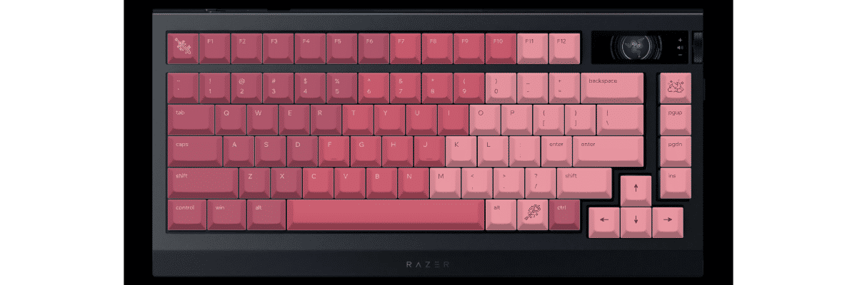 Berry Bloom Razer BlackWidow V4 75% custom keycaps