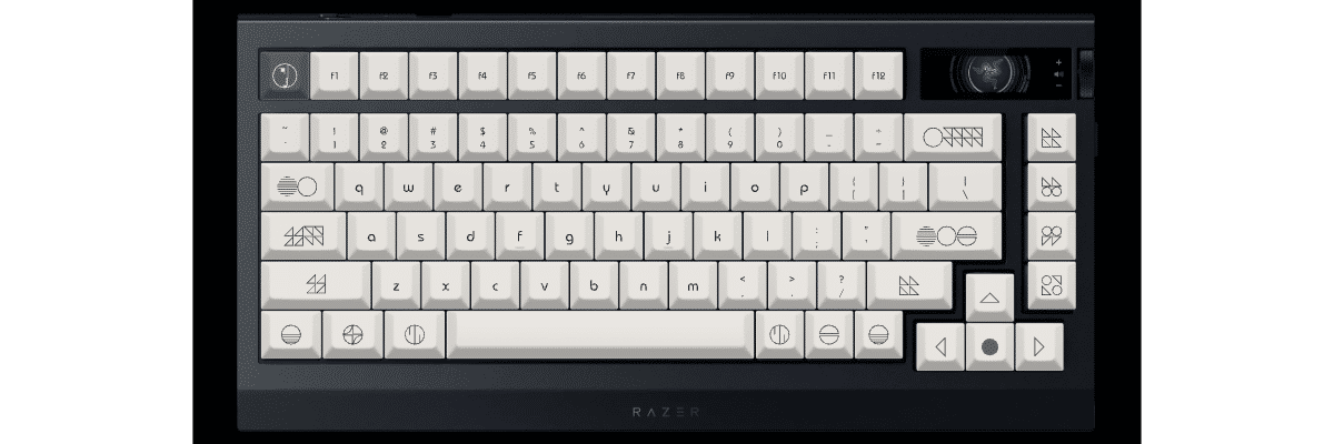 Less is Bauhaus Razer BlackWidow V4 75% custom keycaps
