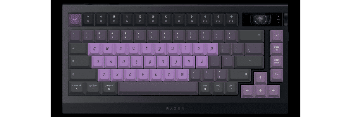 Victor Mono Nightshade Razer BlackWidow V4 75% custom keycaps