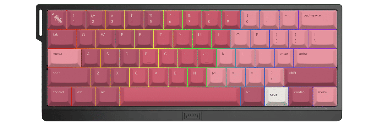 Berry Bloom Wooting 60HE+ custom keycaps