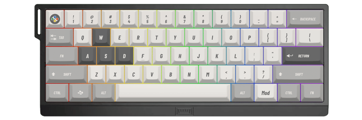 SNES (International) Wooting 60HE+ custom keycaps