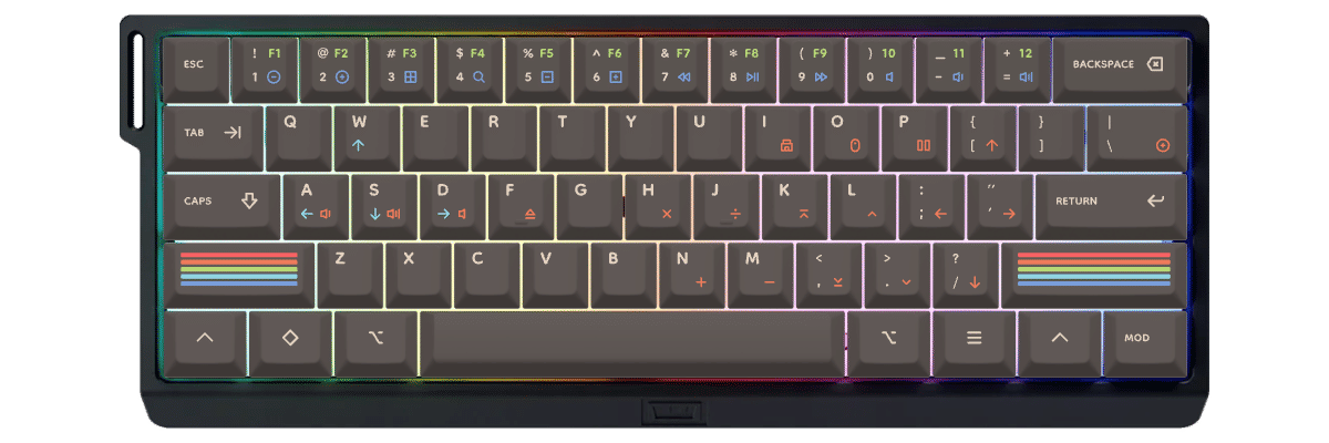 Epoch Dark Wooting 60HE v2 custom keycaps