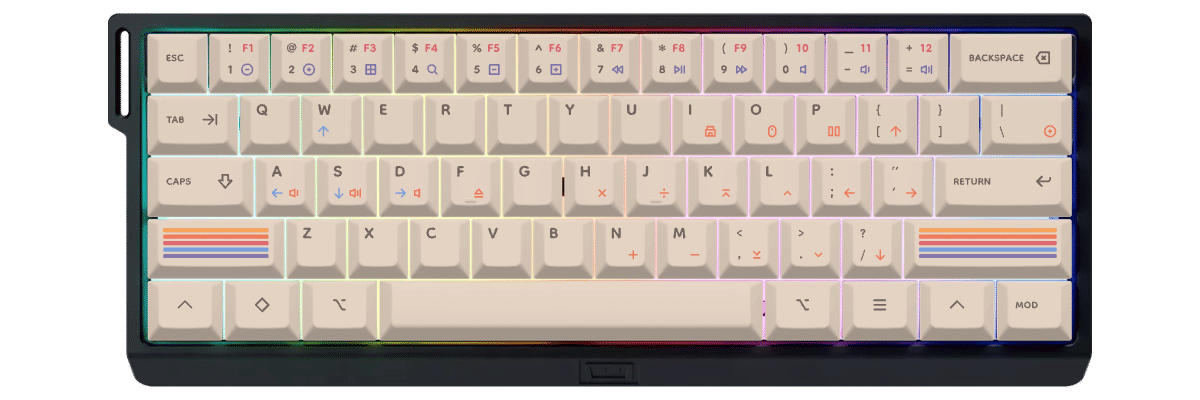 Epoch Light Wooting 60HE v2 custom keycaps