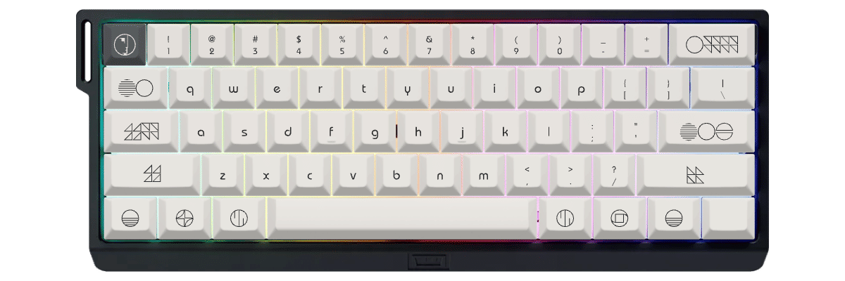 Less is Bauhaus Wooting 60HE v2 custom keycaps