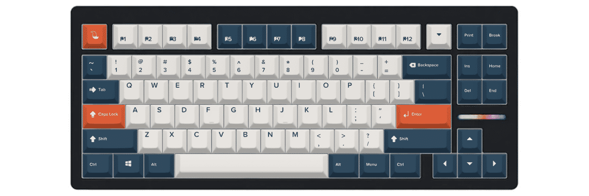 Bluefire Fox Tales Wooting 80HE custom keycaps