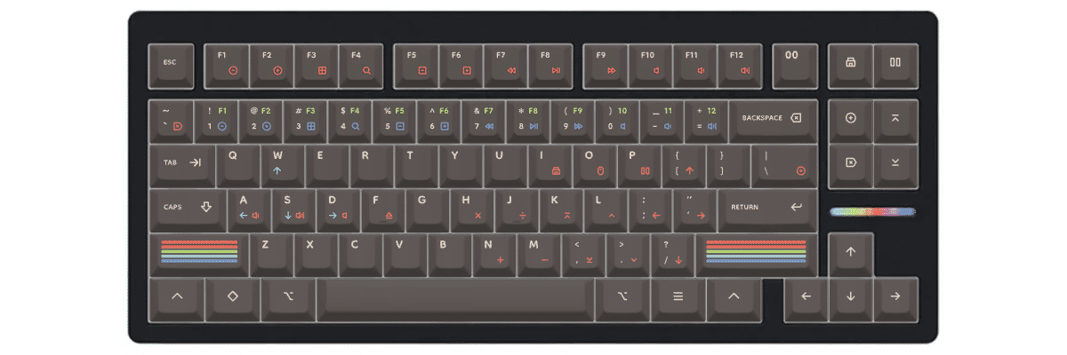 Epoch Dark Wooting 80HE custom keycaps