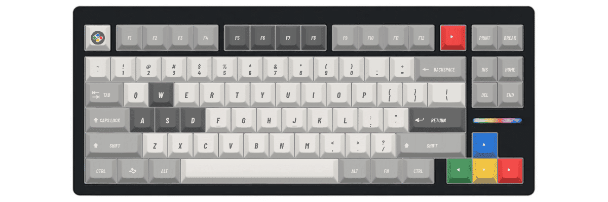 SNES (International) Wooting 80HE custom keycaps