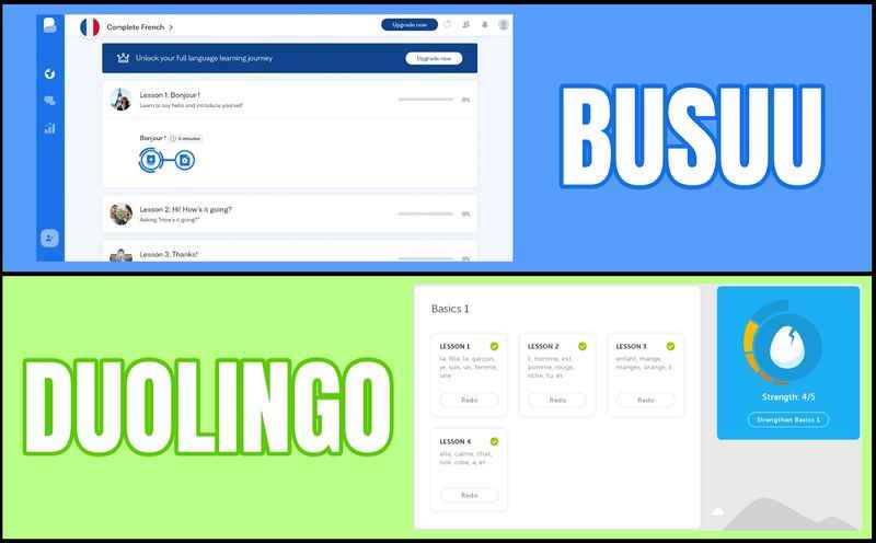 Duolingo vs Busuu: Lesson Structures