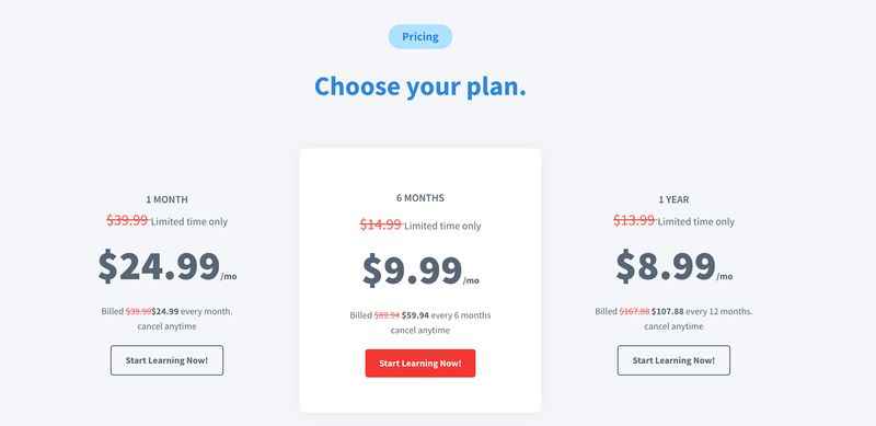 dollar prices for monthly subscriptions of plans