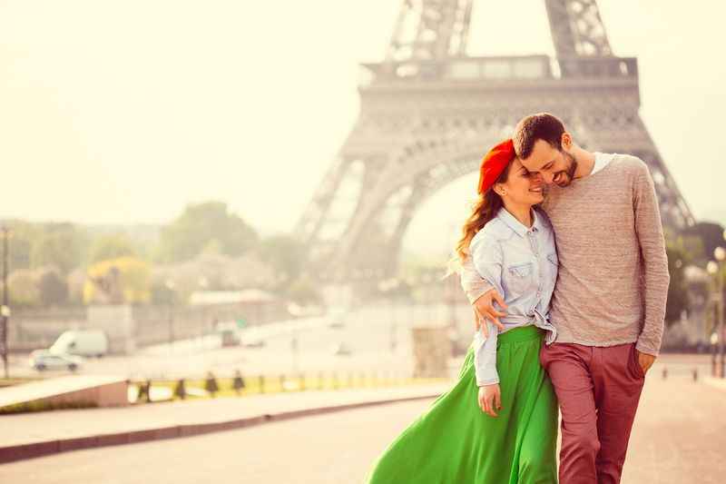 Couple by the Eiffel Tower