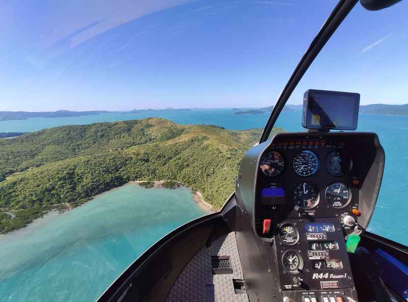 Helicopter Flight Over the Great Barrier Reef