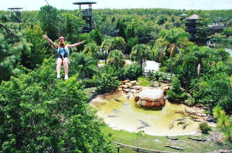 Zip Line Ride at Gatorland theme park