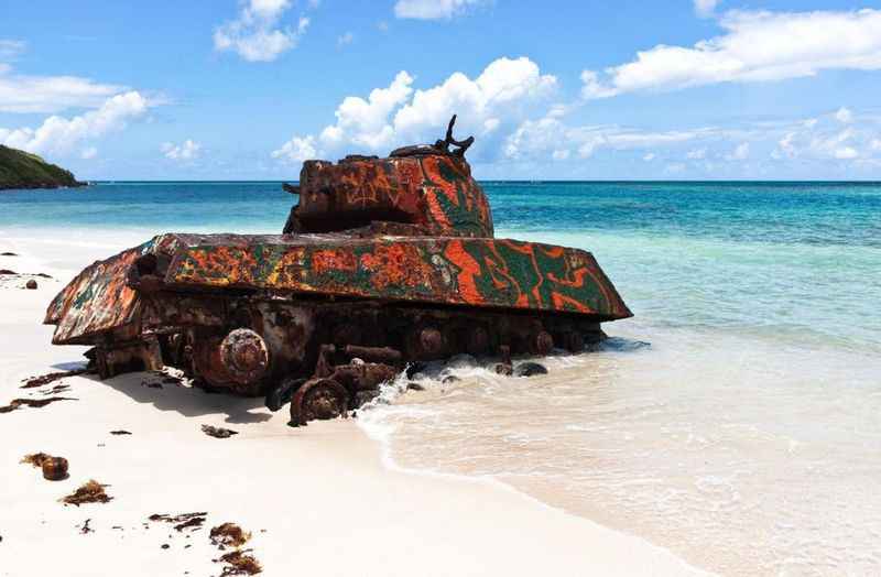 a historic tank left over from World War II