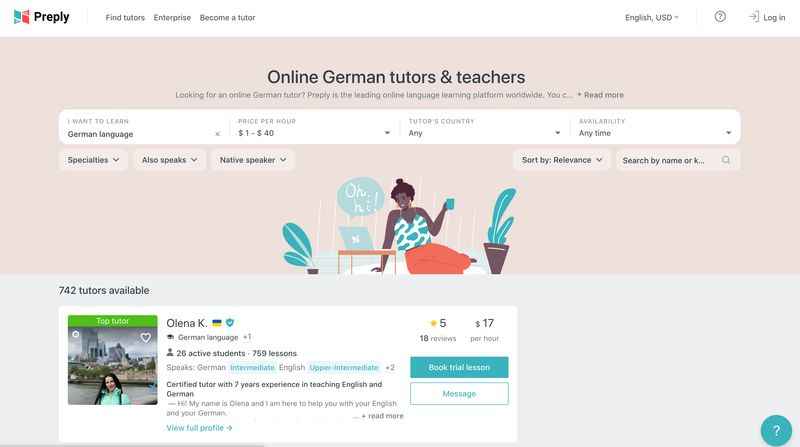 website for online German Tutorials