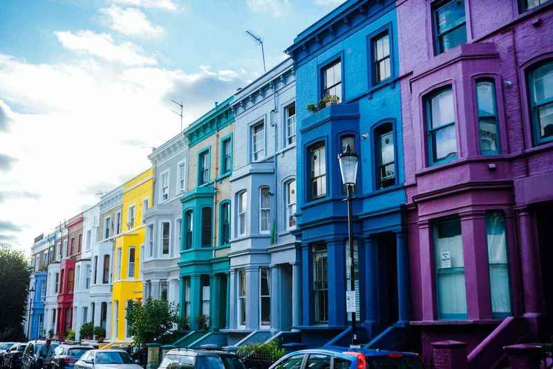 Row of brightly coloured houses