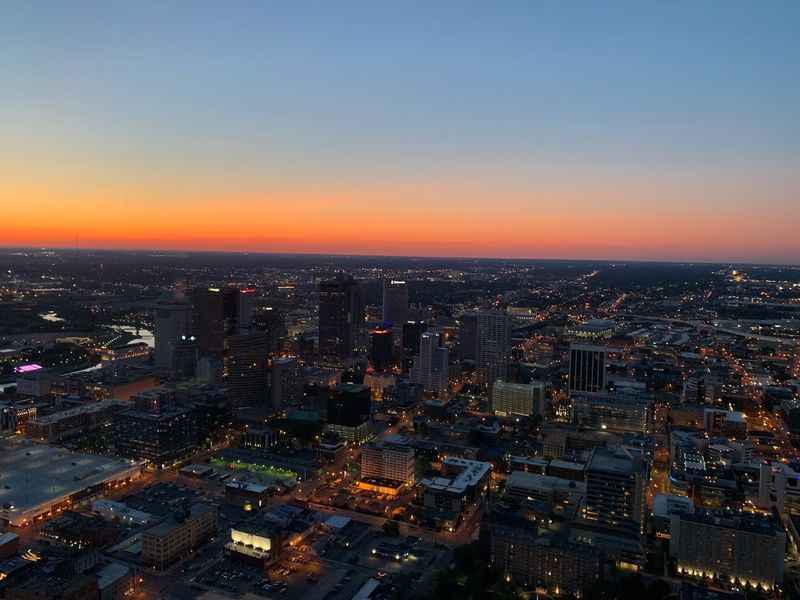 city skyline view during sunset