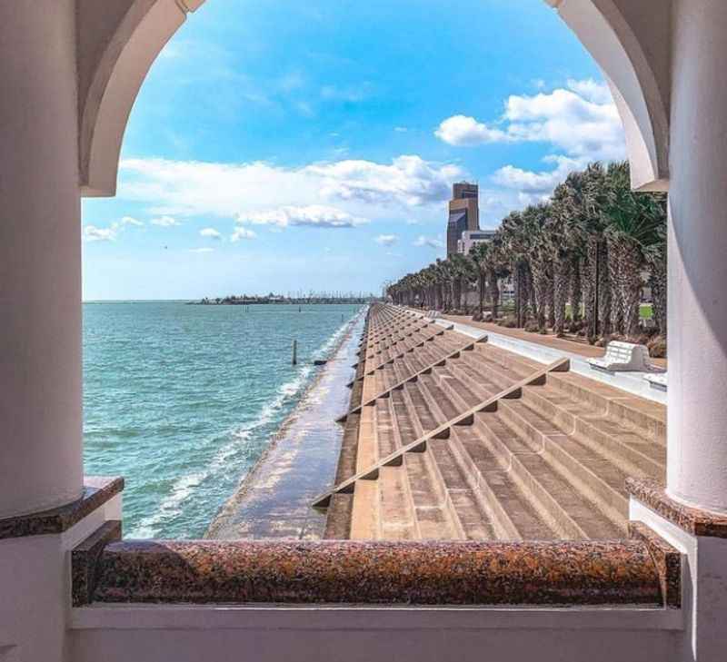 view of the ocean from a window