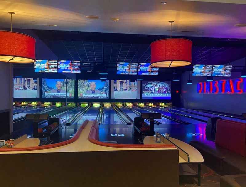 bowling room with a bowling ball and a bowling table