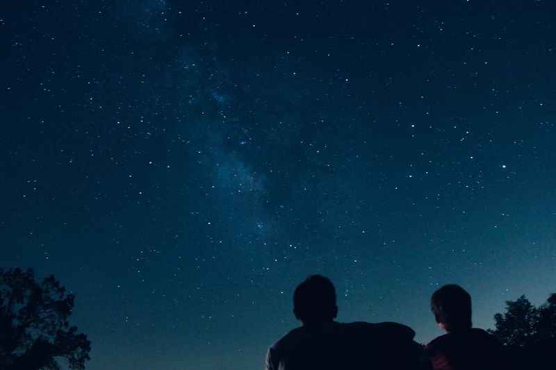 two people looking at the stars in the sky