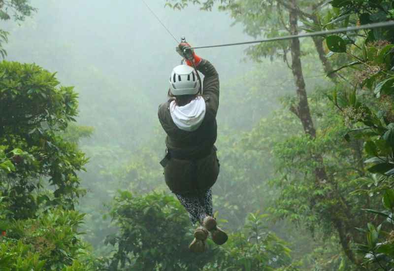 ziplining through the jungle