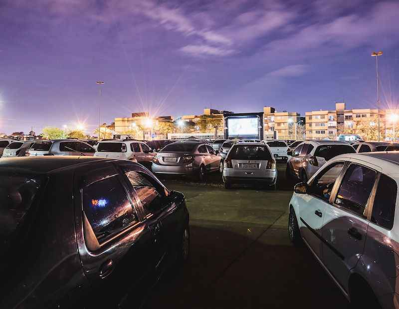 a parking lot full of cars