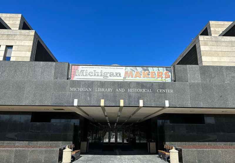 entrance of michigan history center