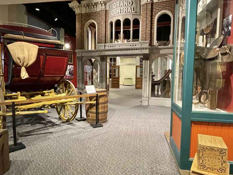  museum display with a horse drawn on the floor
