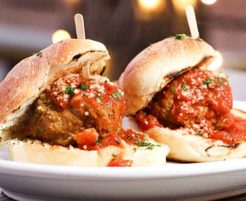 two big delicious meatballs in the buns