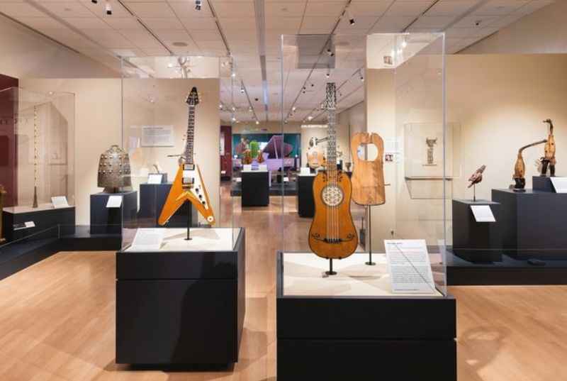 Room filled with different display of musical instruments